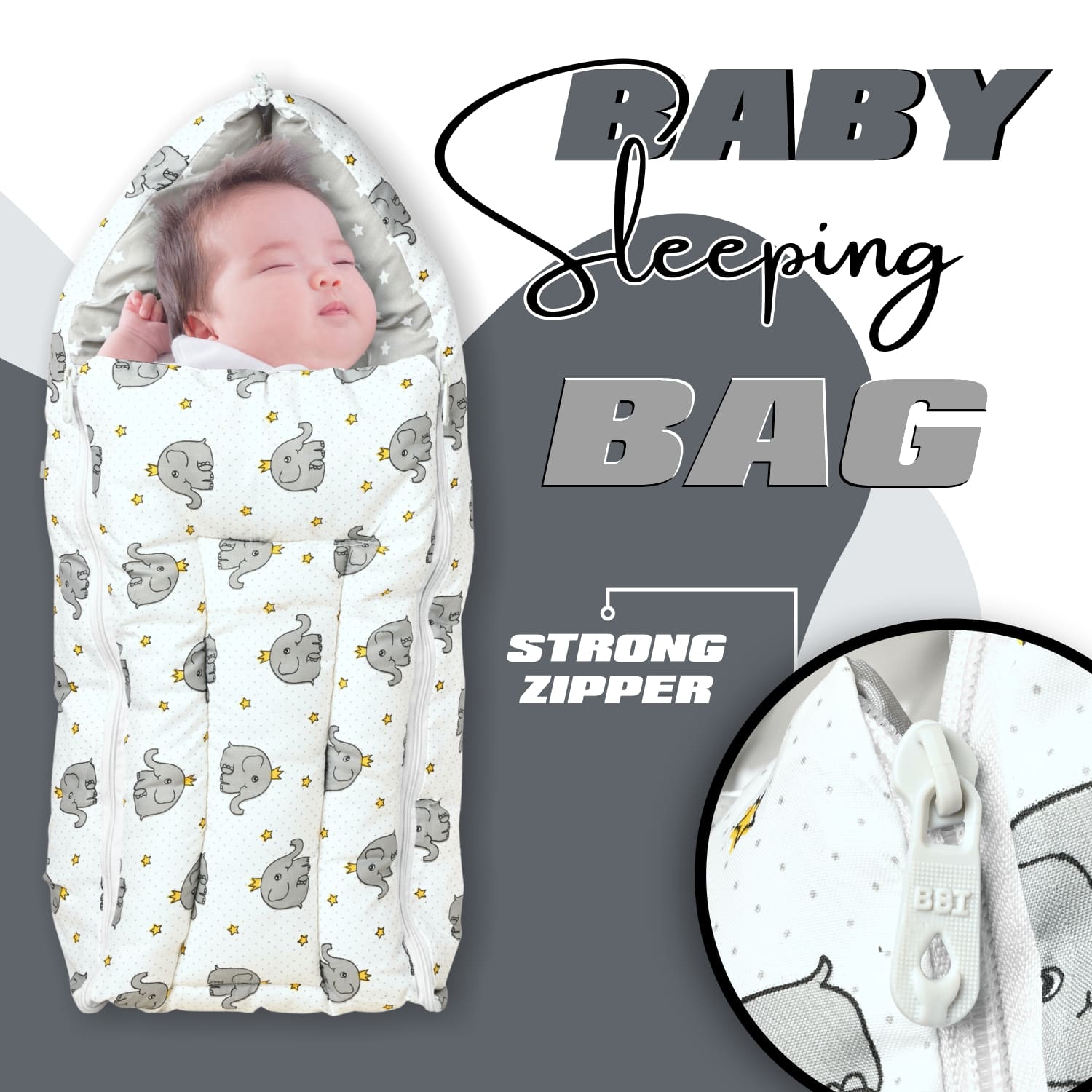 baby sleeping bag grey 1